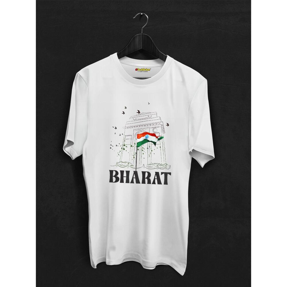 Bharat India Gate With Flag Tshirt